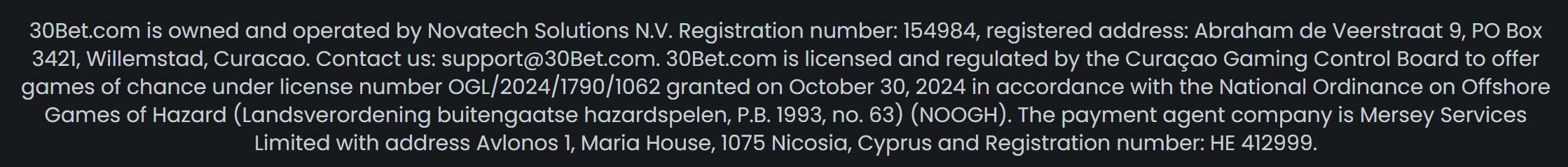 30Bet Security and Licenses