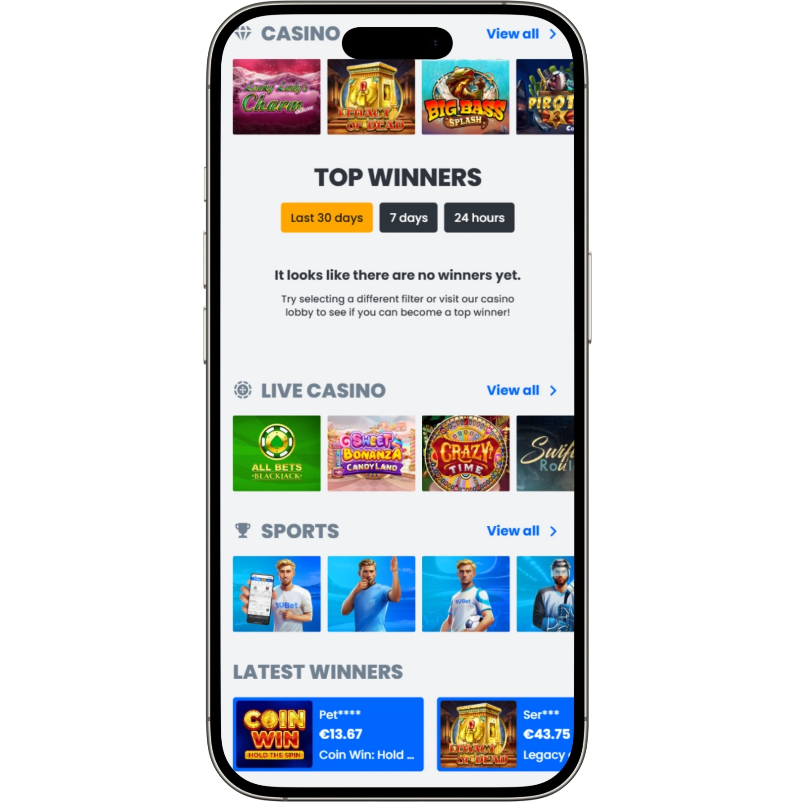 30Bet Mobile Experience